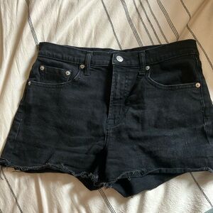 Size 28 Gap black denim cutoff shorts